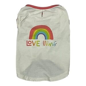 Love Wins Rainbow Dog Shirt sz S